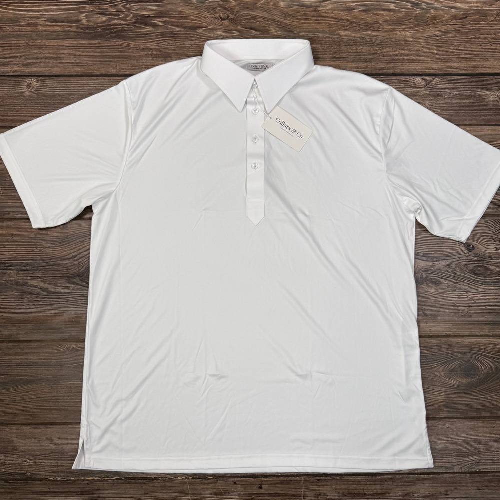 Collars & Co Mens Size XL Dress Collar Polo White Relaxed Fit Performance NWT - Picture 4 of 10